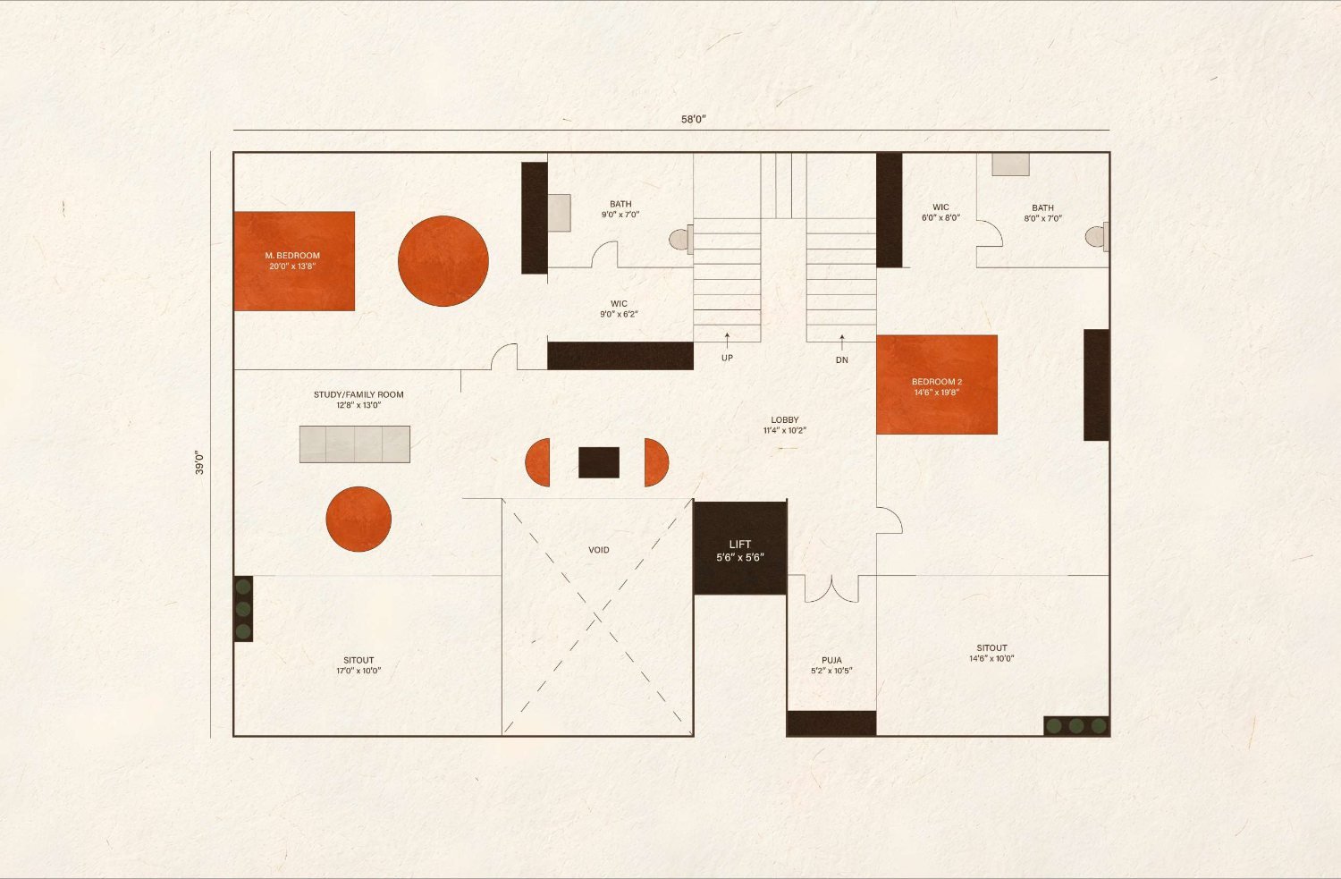 Subishi Nirvana 500 sq.yd east facing villa — first floor plan